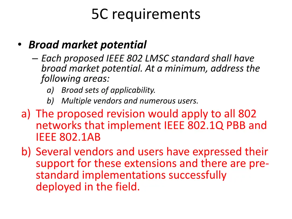 5c requirements