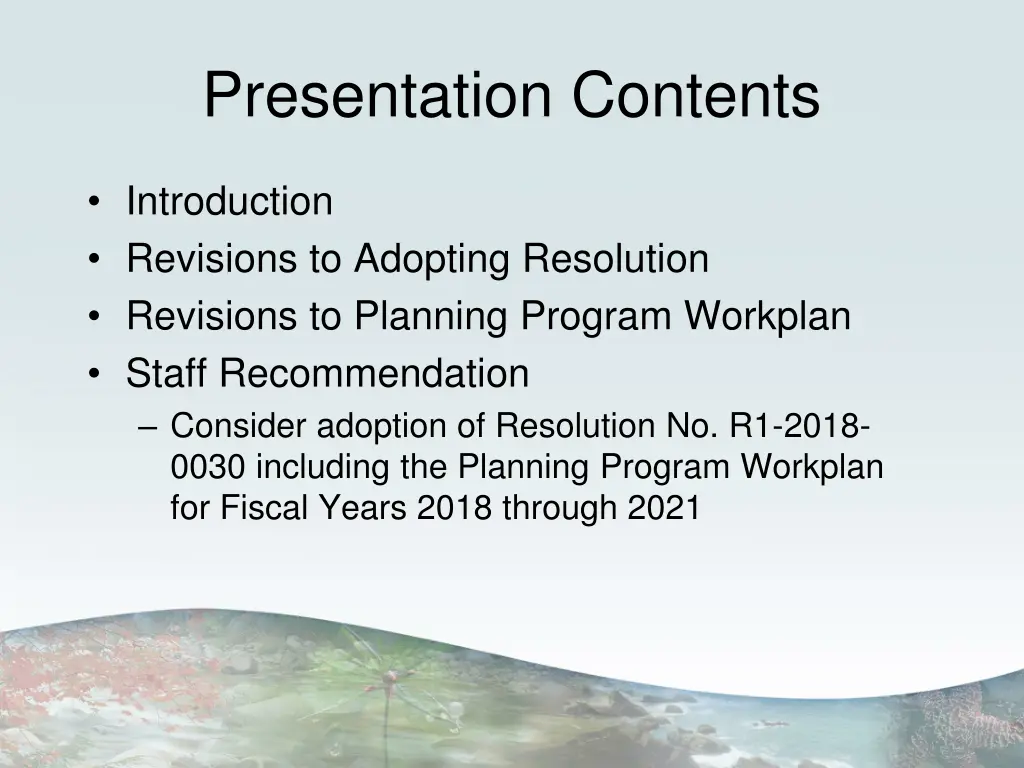 presentation contents