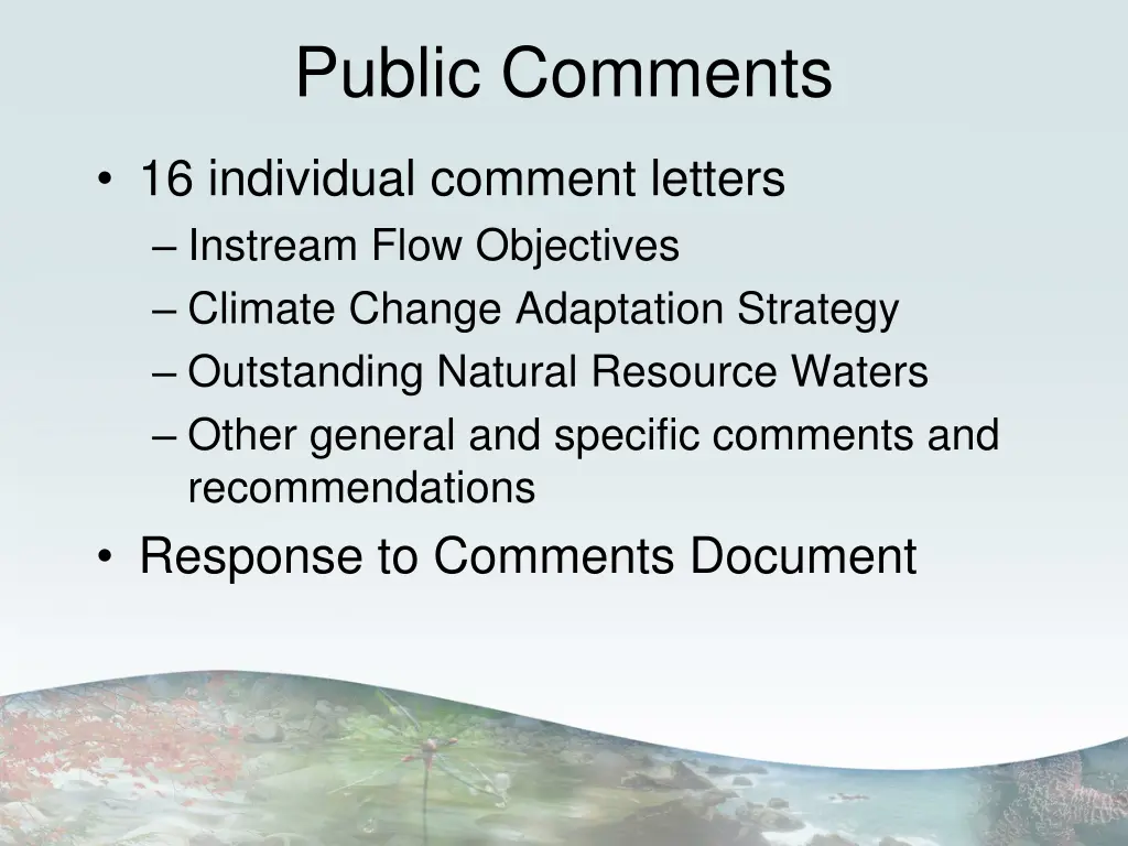 public comments