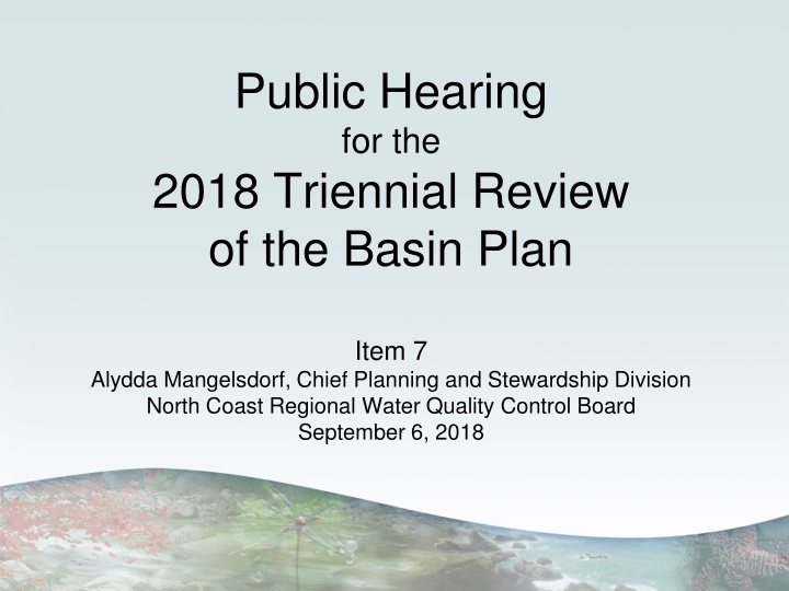 public hearing for the 2018 triennial review