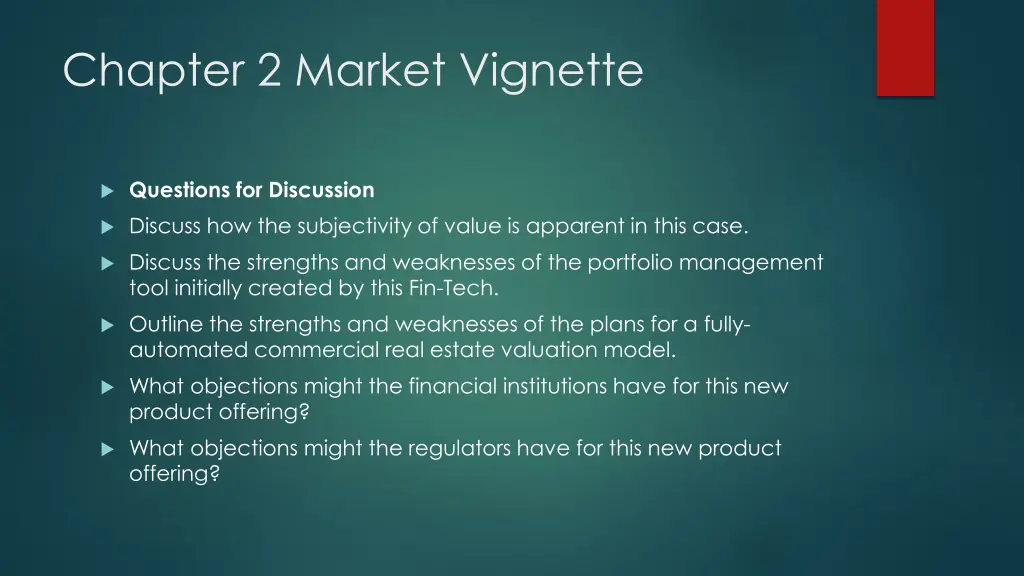 chapter 2 market vignette