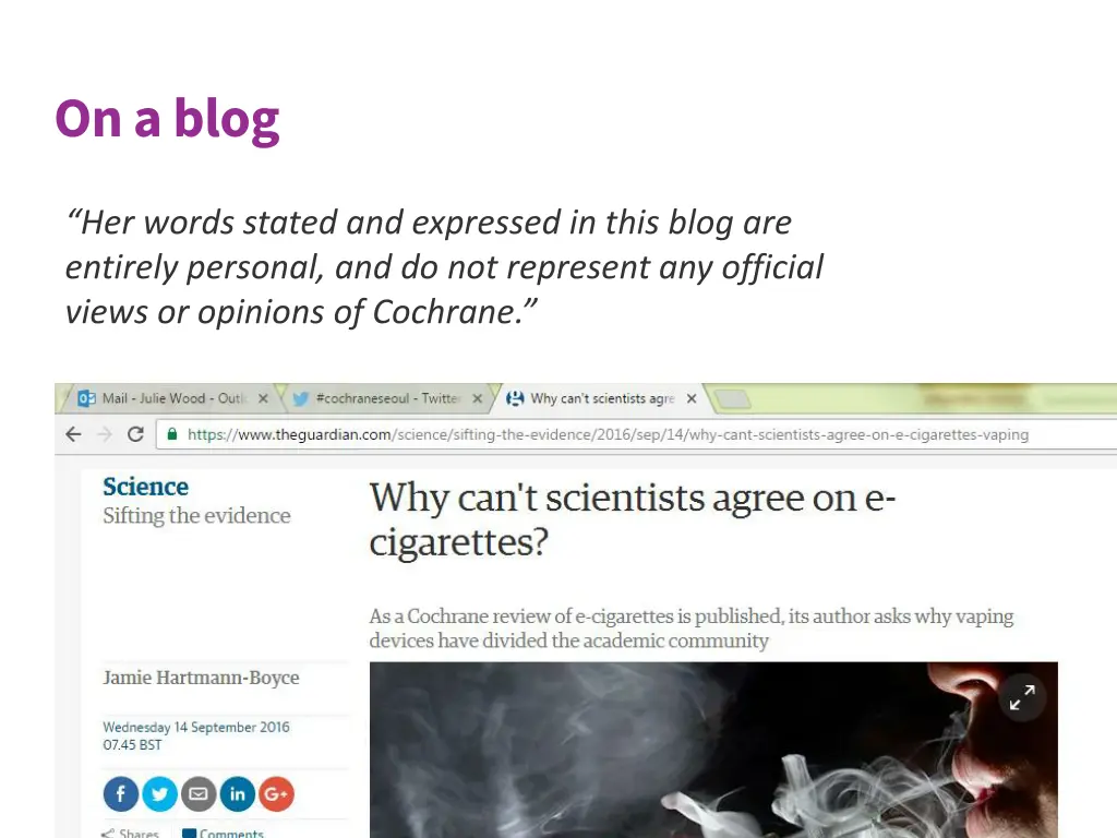 on a blog