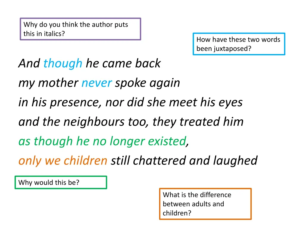 why do you think the author puts this in italics