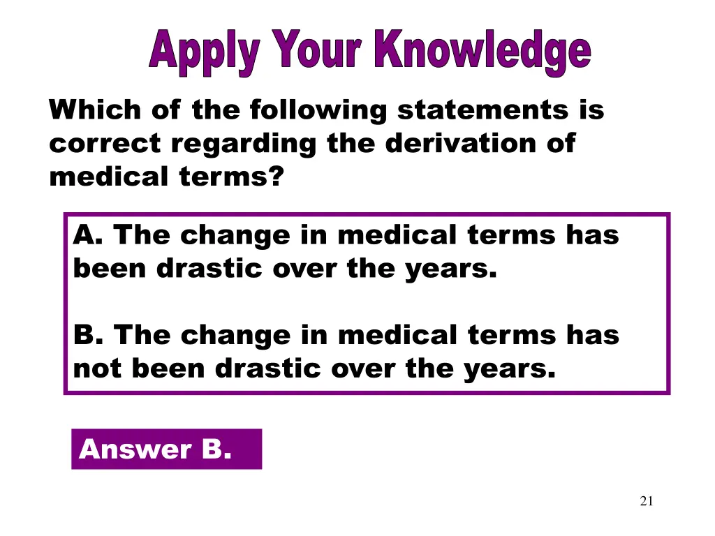 apply your knowledge