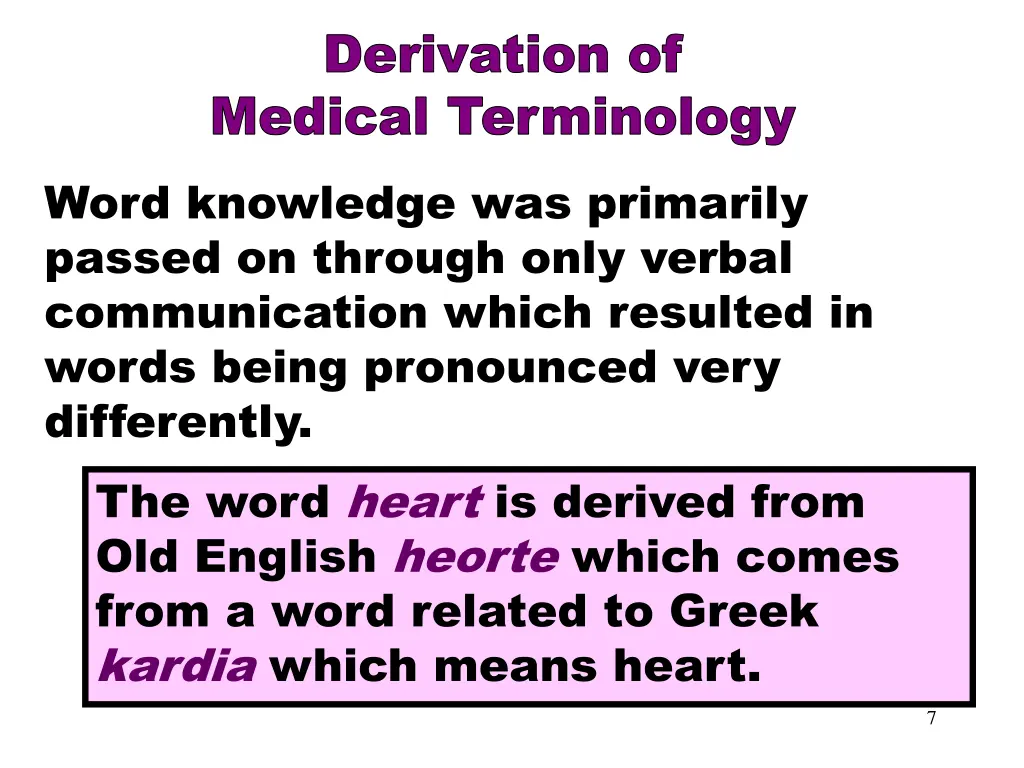 derivation of medical terminology 1