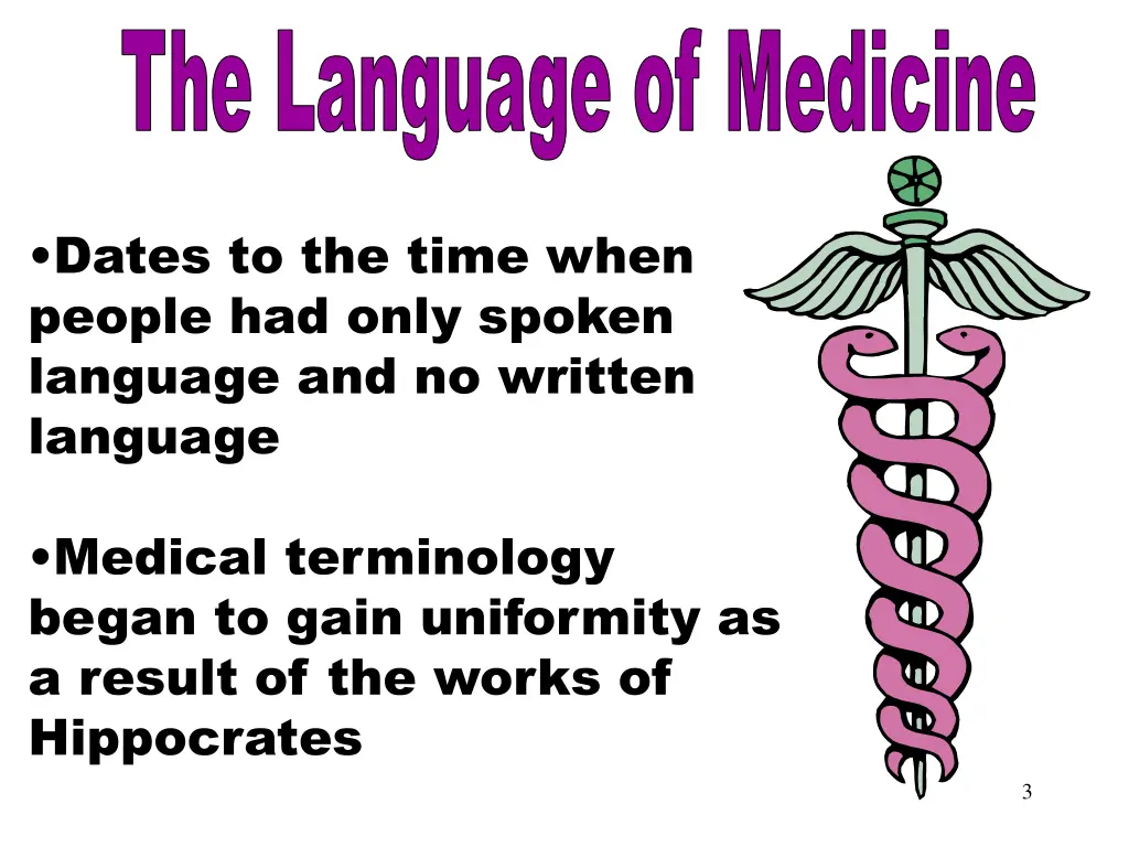 the language of medicine