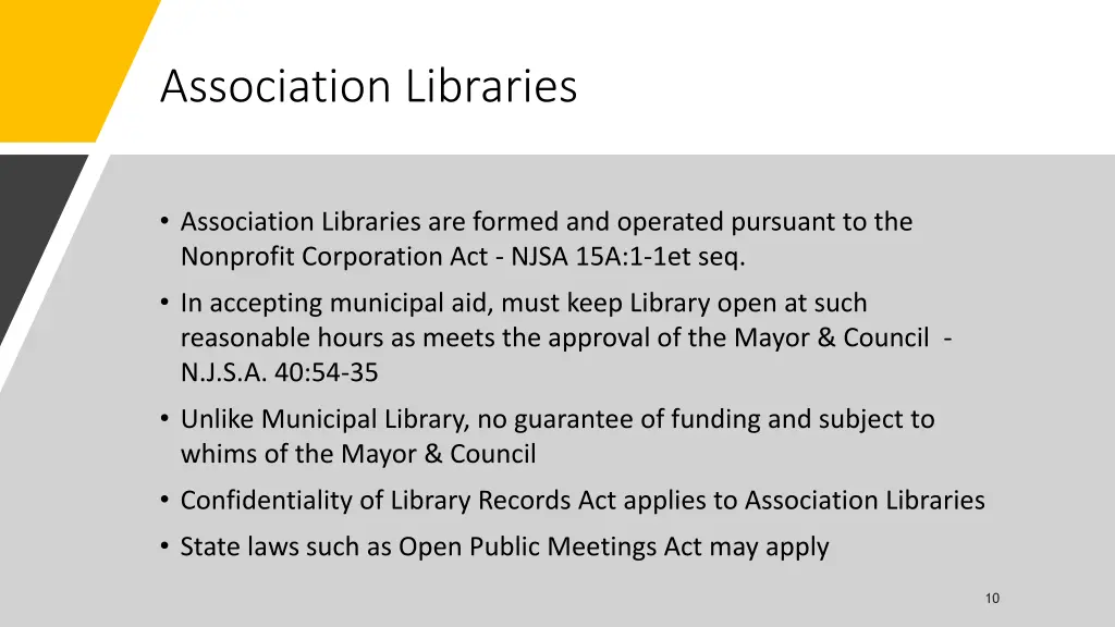 association libraries