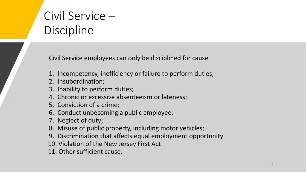 civil service discipline