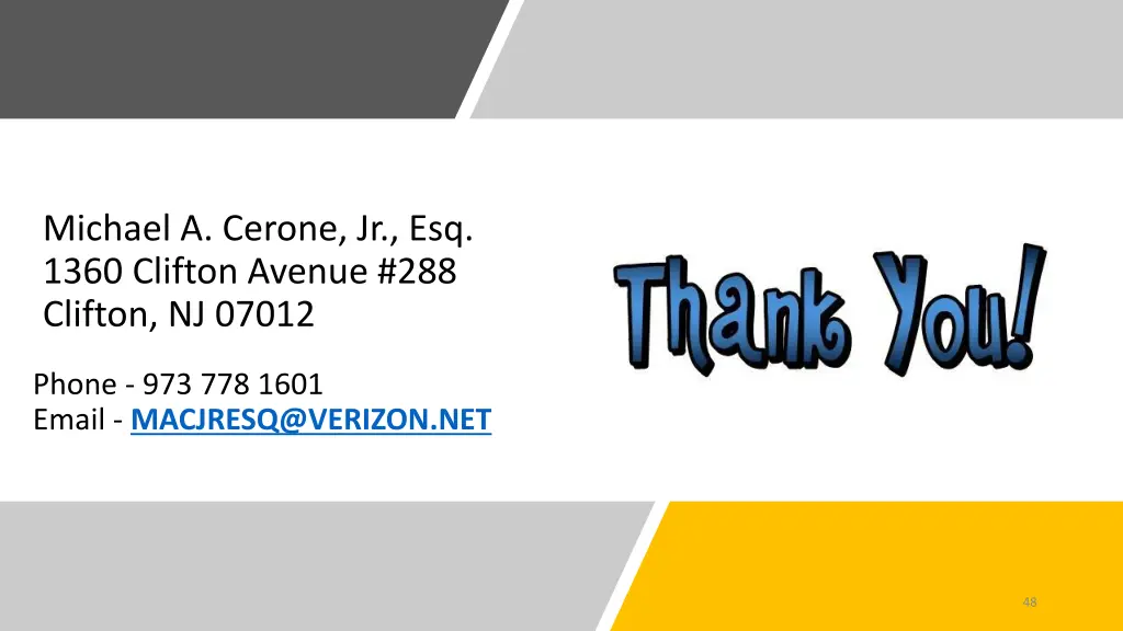 michael a cerone jr esq 1360 clifton avenue