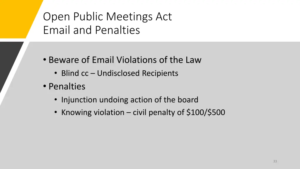 open public meetings act email and penalties