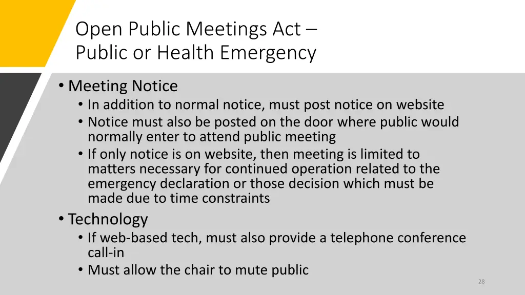 open public meetings act public or health