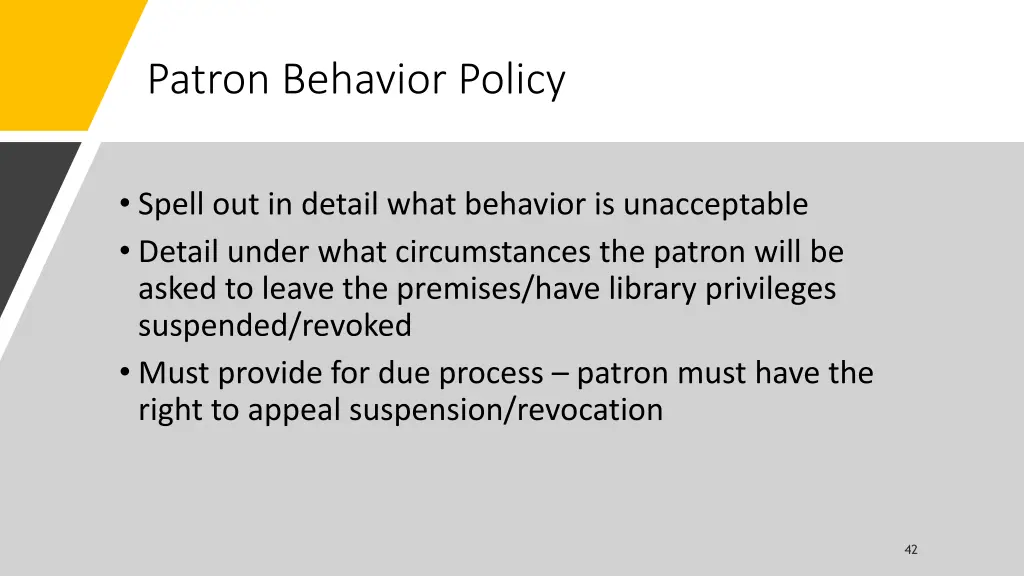 patron behavior policy