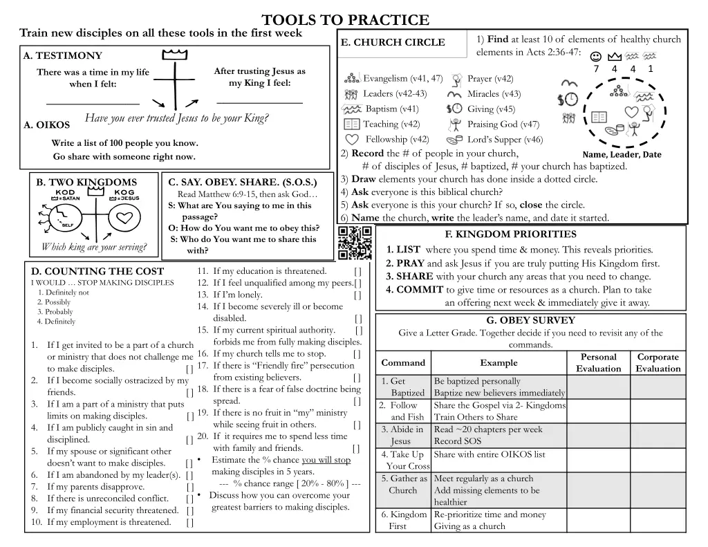 tools to practice