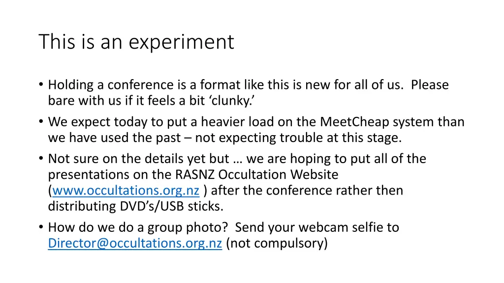 this is an experiment