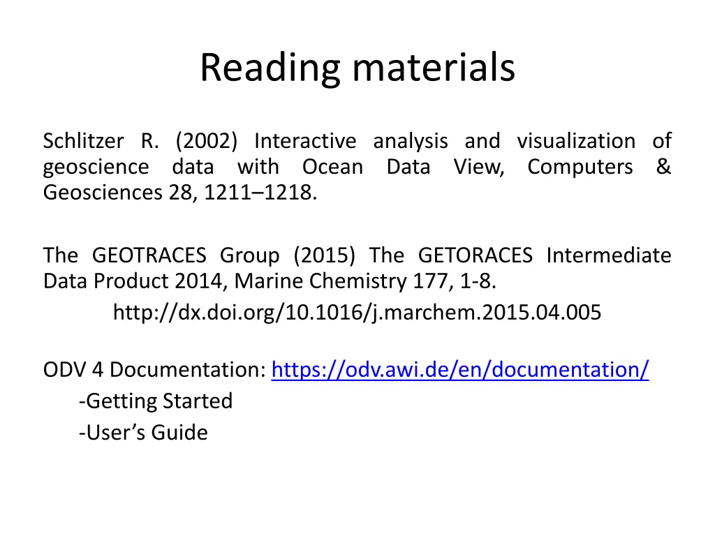 reading materials