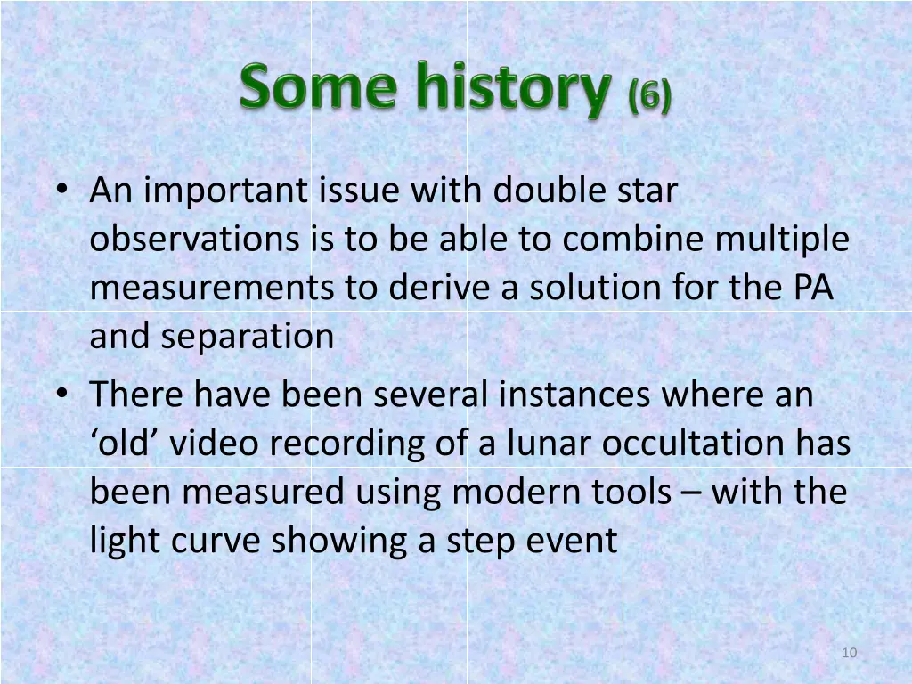 an important issue with double star observations