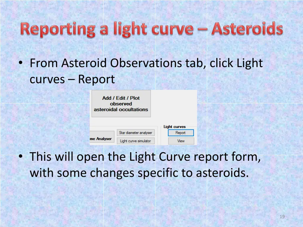 from asteroid observations tab click light curves