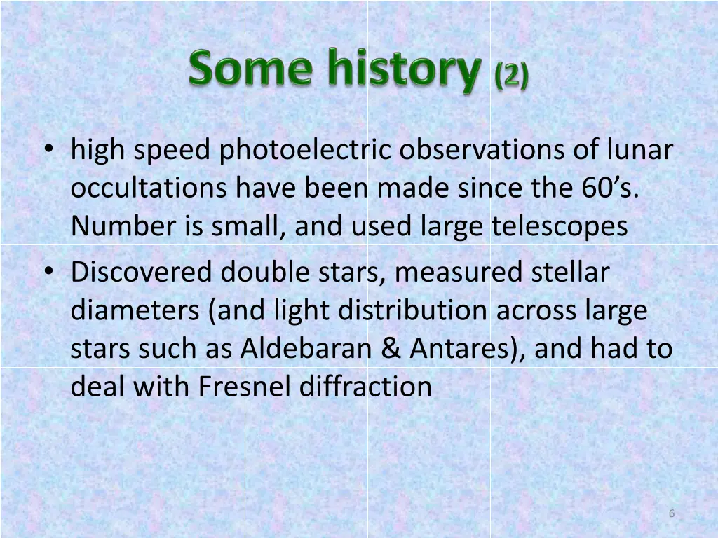 high speed photoelectric observations of lunar
