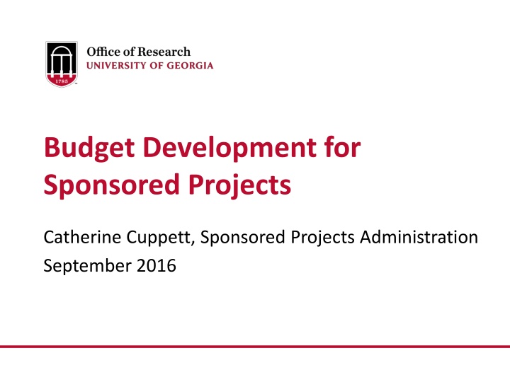 budget development for sponsored projects