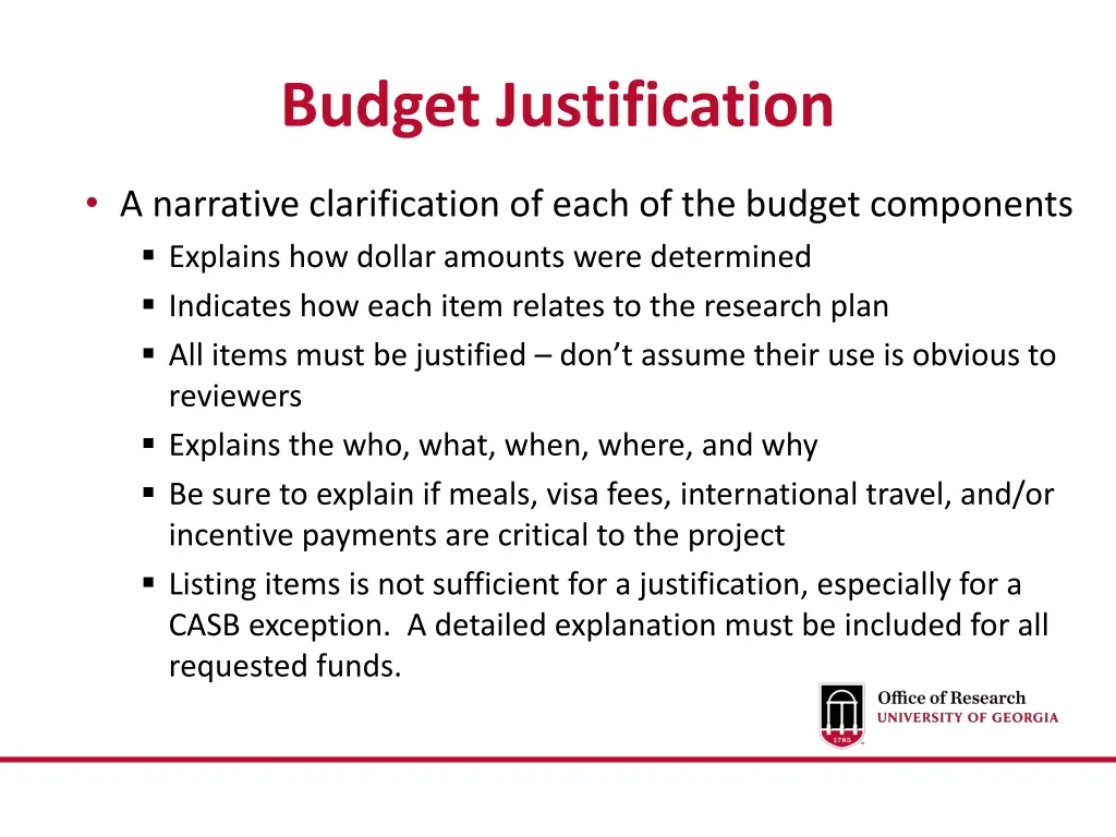 budget justification