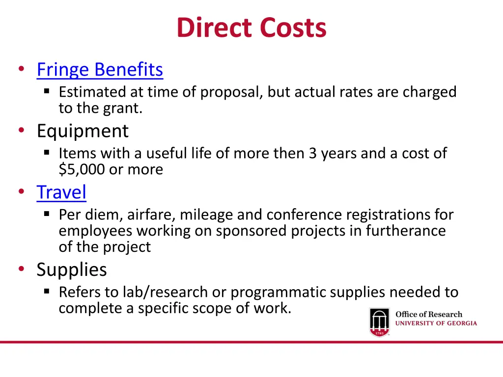 direct costs 1