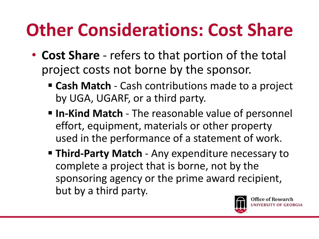 other considerations cost share cost share refers