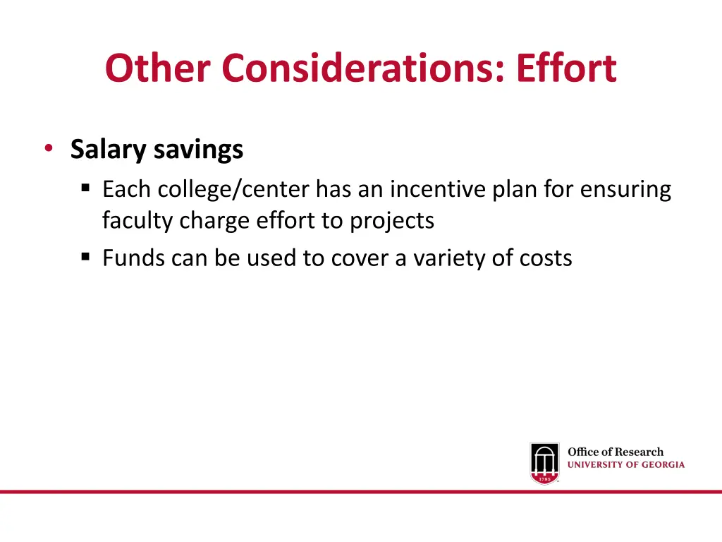 other considerations effort 1