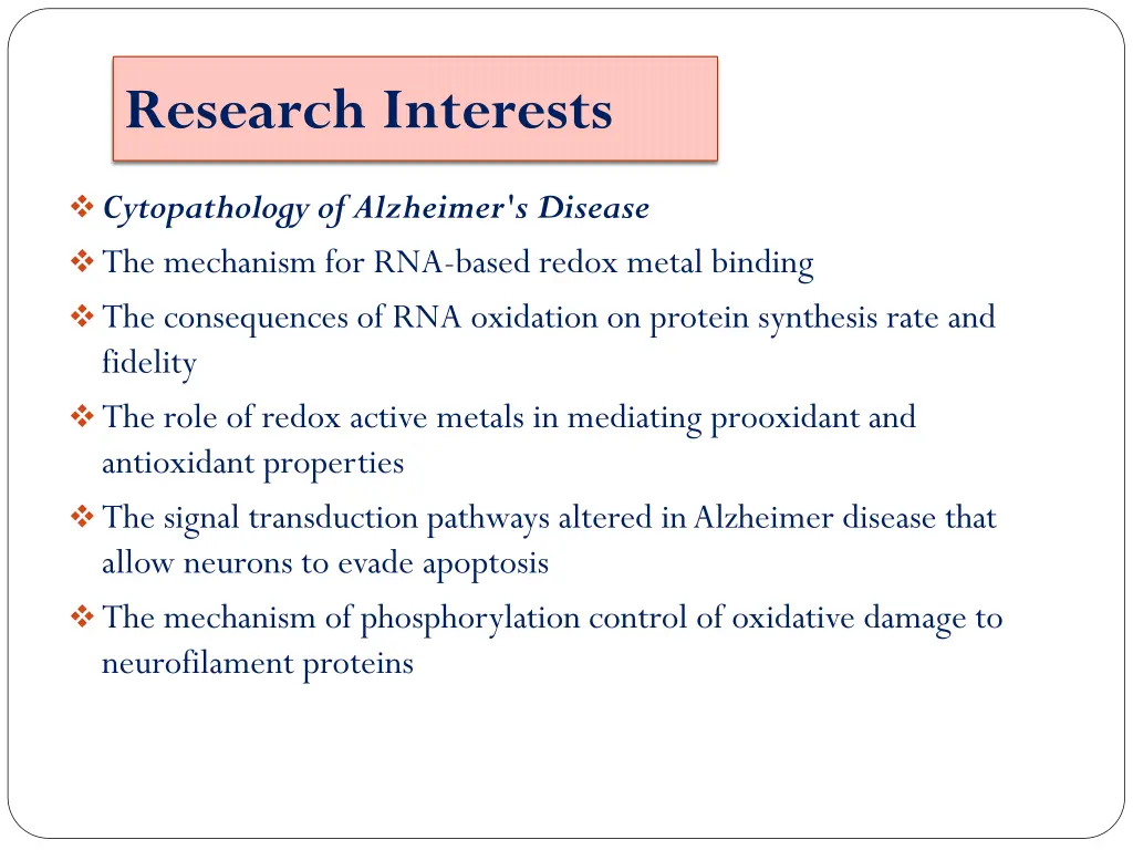 research interests