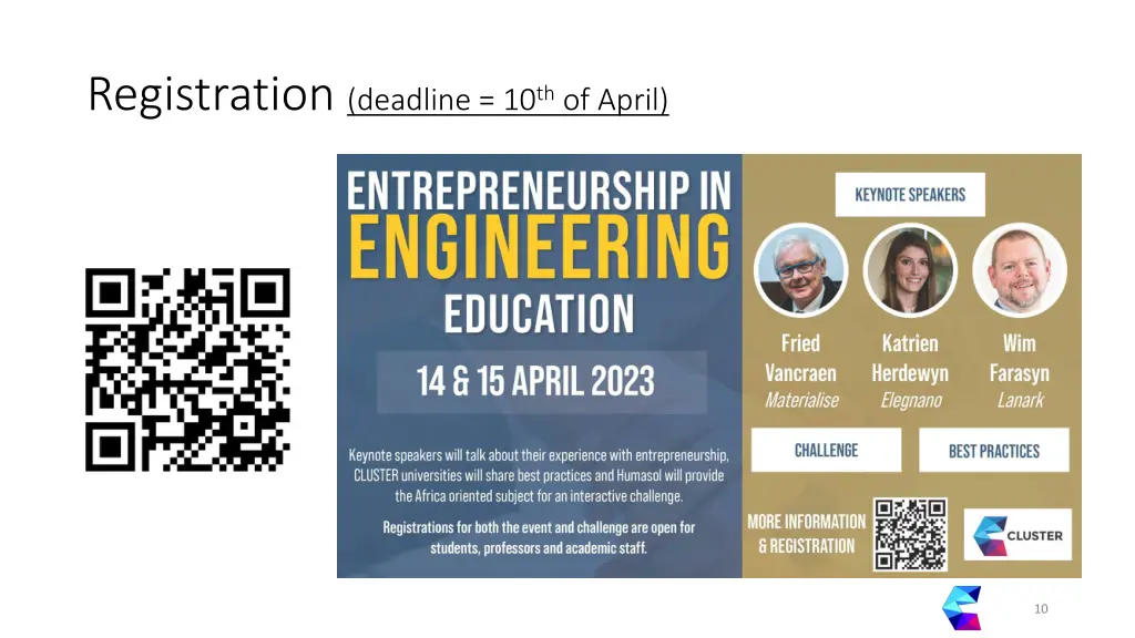 registration deadline 10 th of april