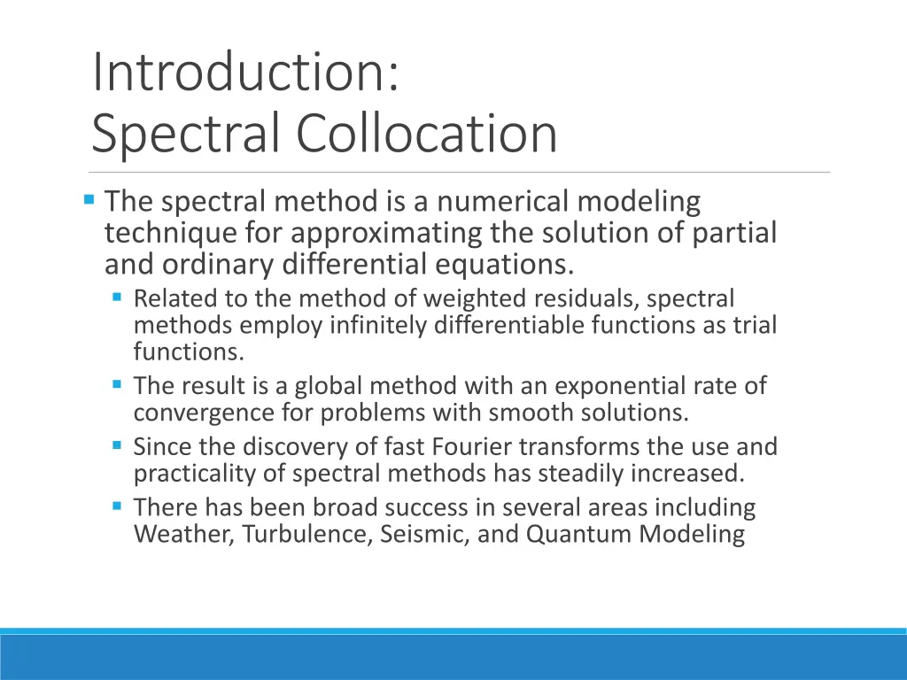 introduction spectral collocation the spectral