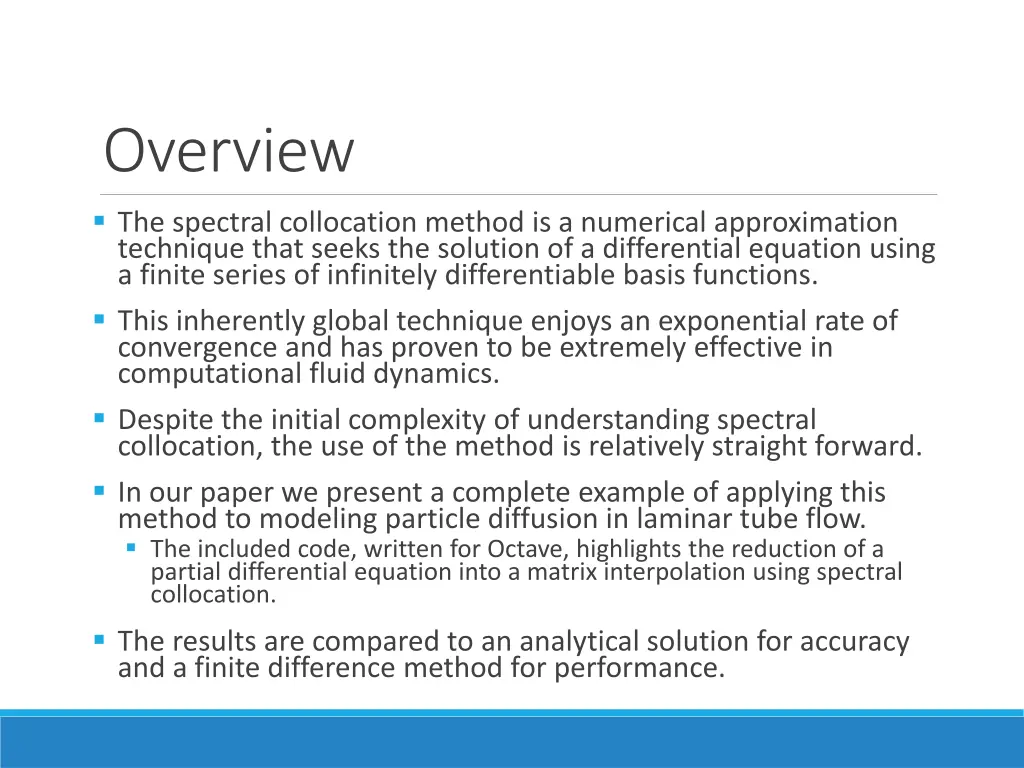 overview the spectral collocation method