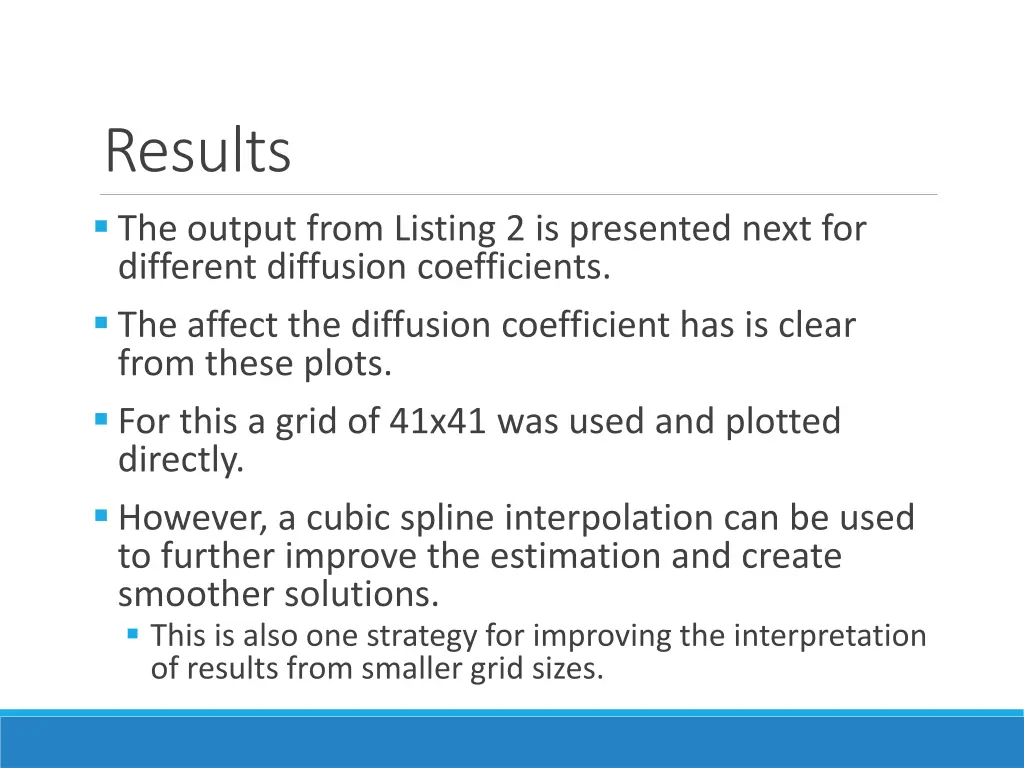 results the output from listing 2 is presented