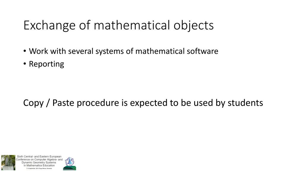 exchange of mathematical objects