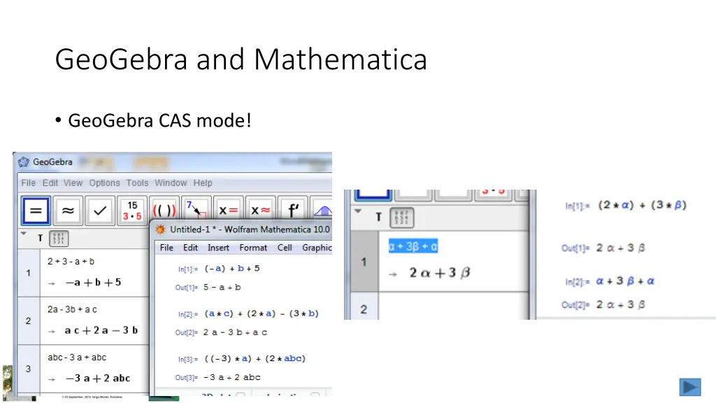 geogebra and mathematica