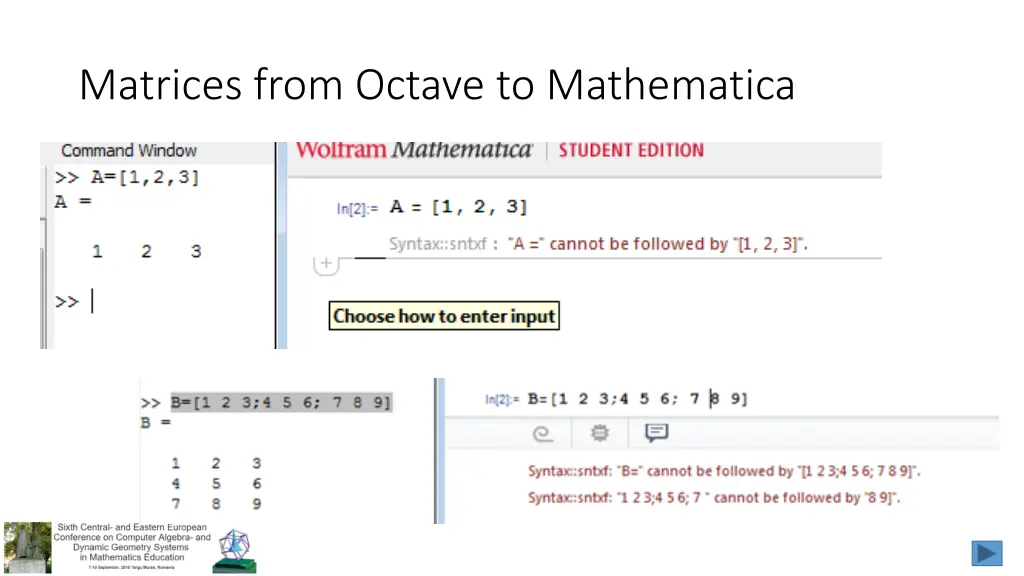 matrices from octave to mathematica