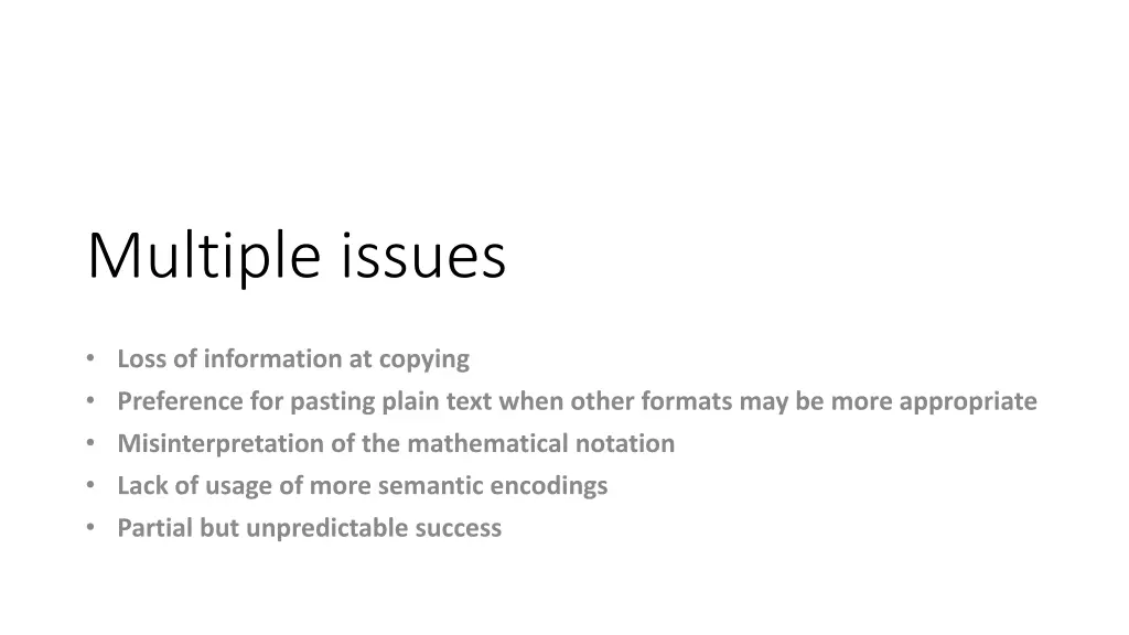 multiple issues