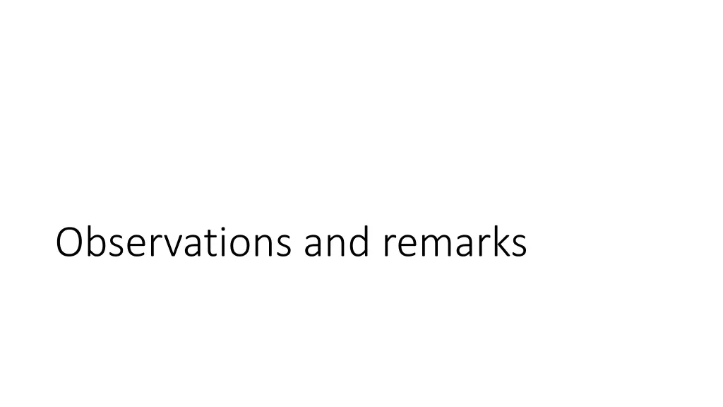 observations and remarks