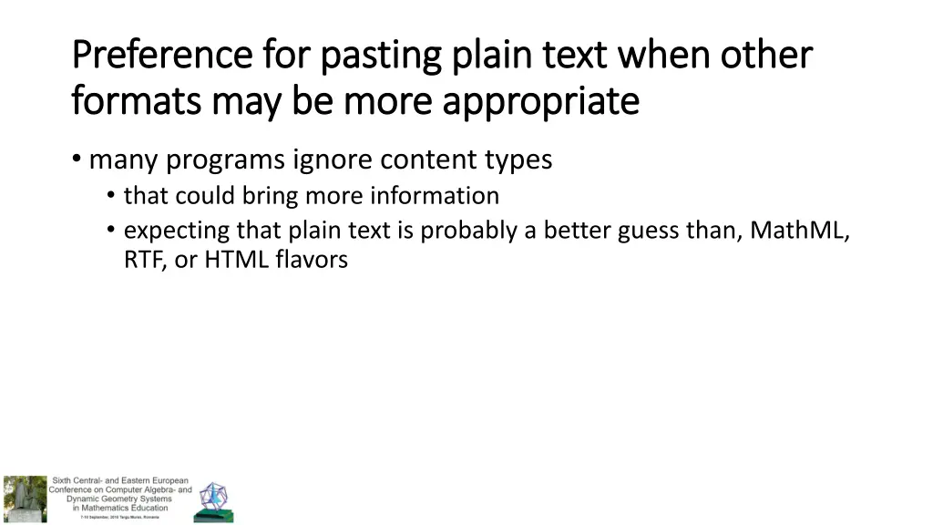 preference for pasting plain text when other