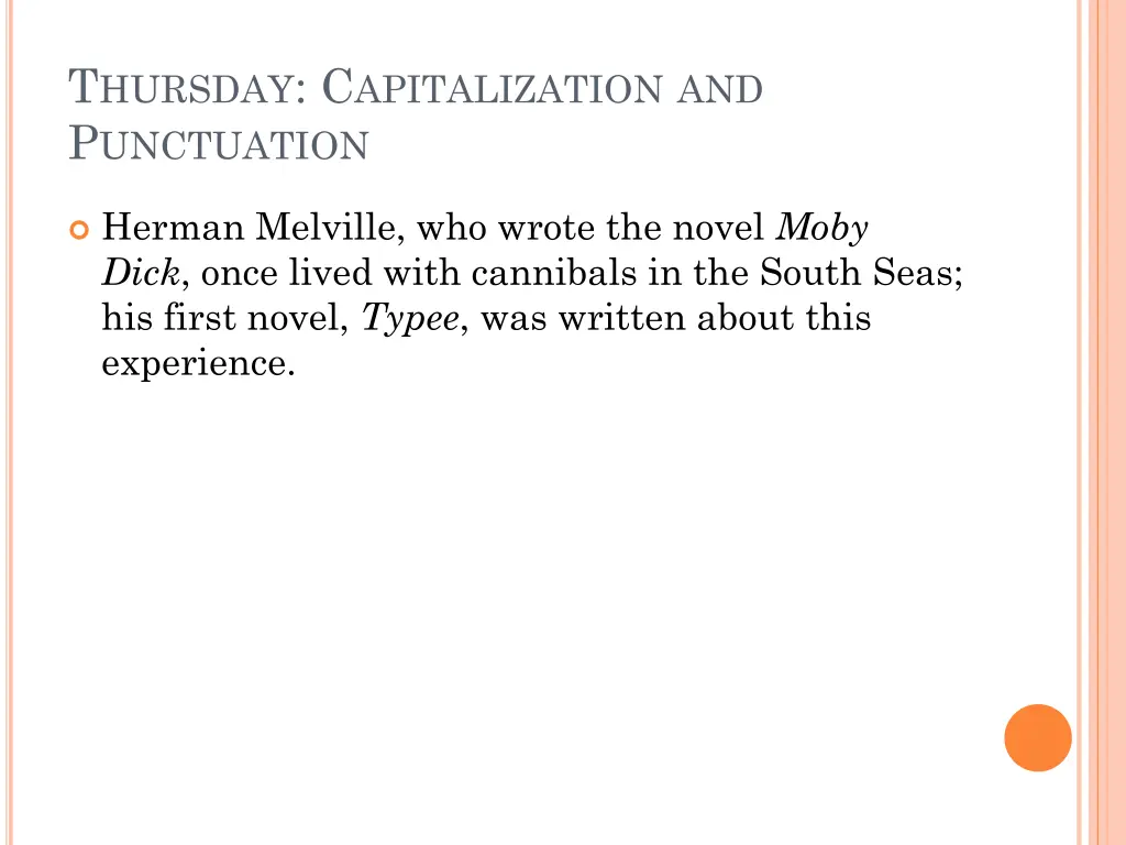 t hursday c apitalization and p unctuation 1