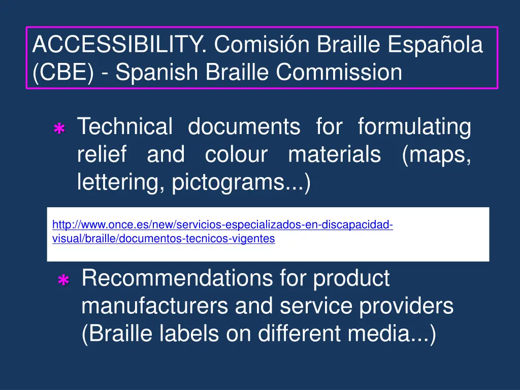 accessibility comisi n braille espa