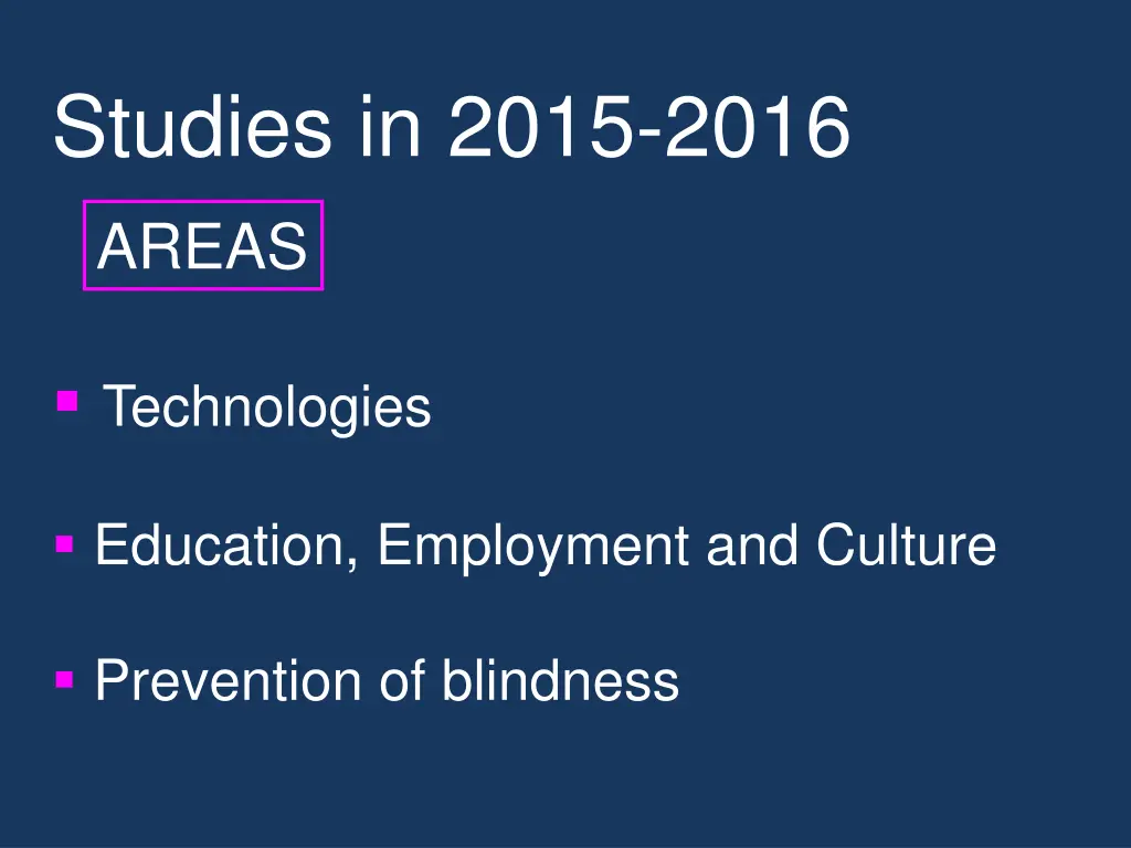 studies in 2015 2016