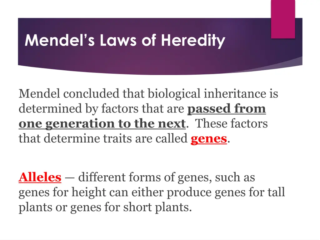 mendel s laws of heredity 1