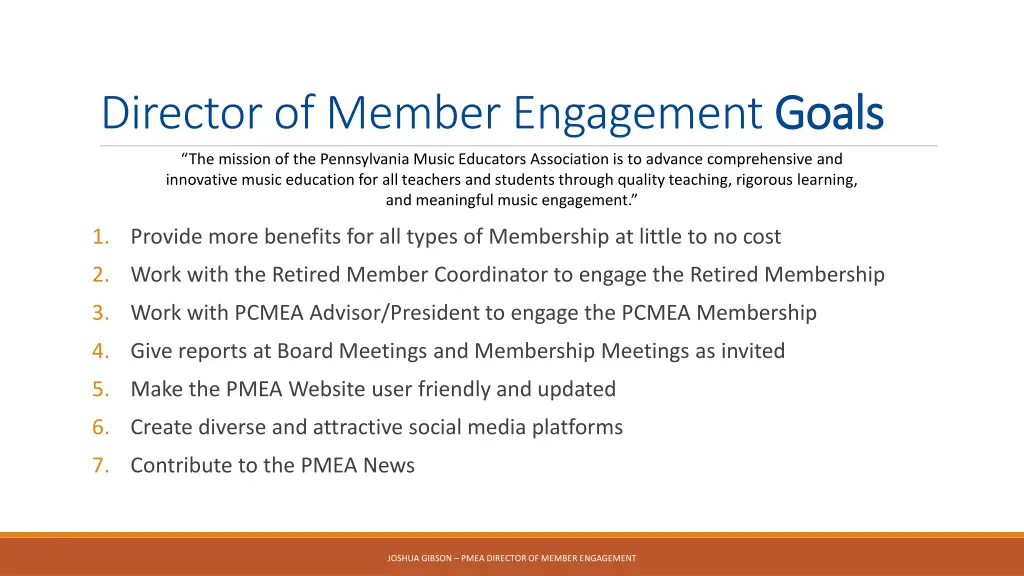 director of member engagement goals