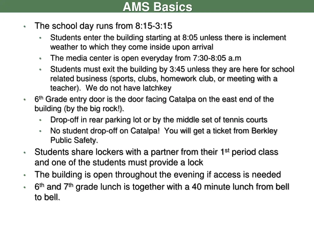ams basics