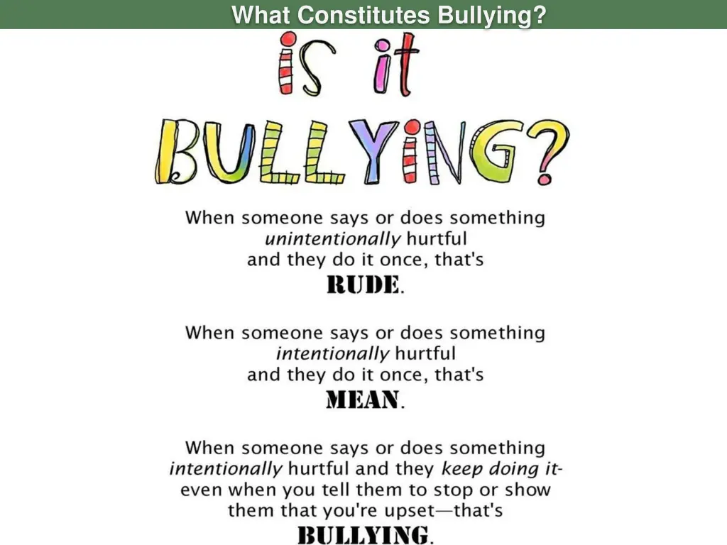 what constitutes bullying