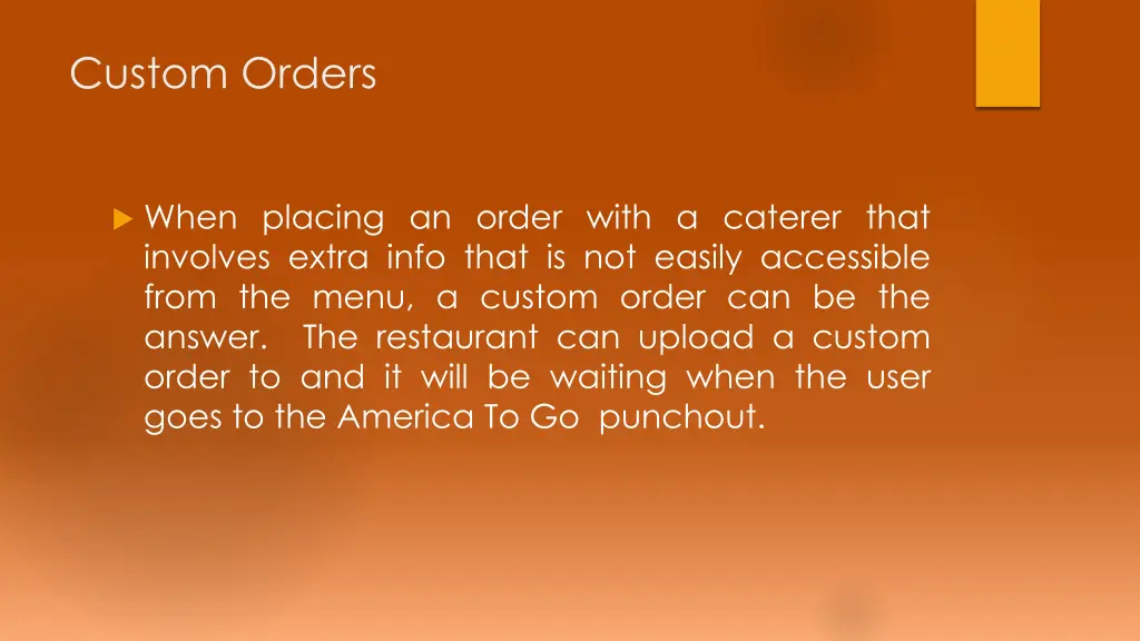 custom orders