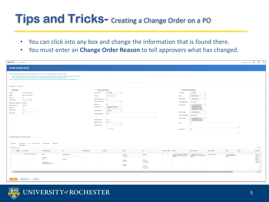 tips and tricks creating a change order on a po 3