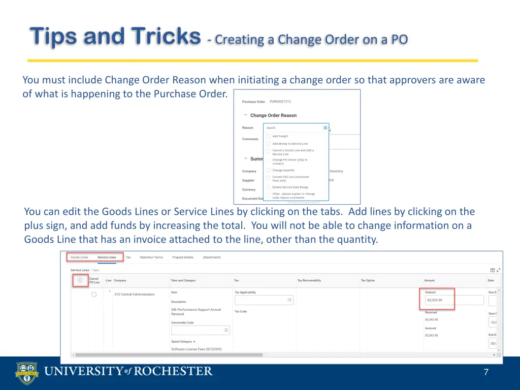 tips and tricks creating a change order on a po 5