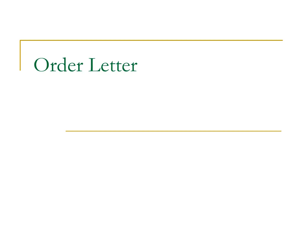 order letter