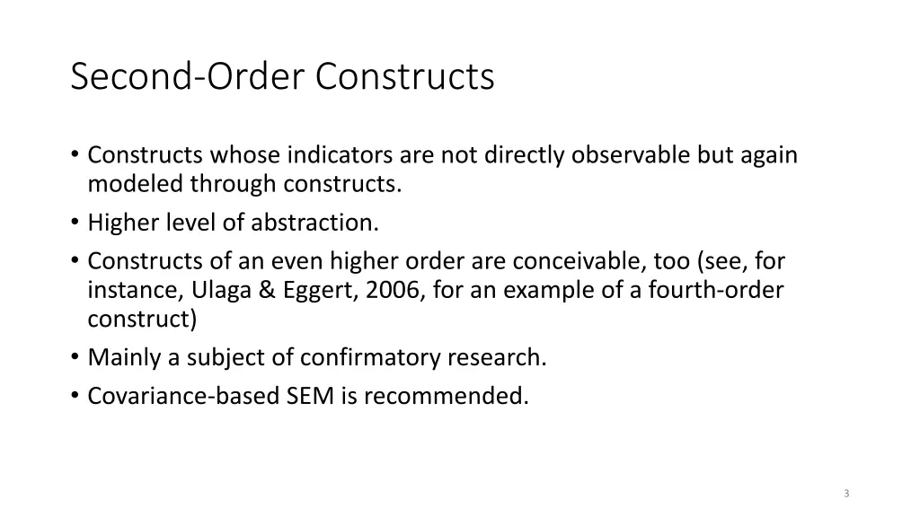 second order constructs